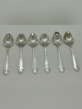 Set of 6 Vintage Mexico 925 Sterling Silver Hallmarked Demitasse Spoons